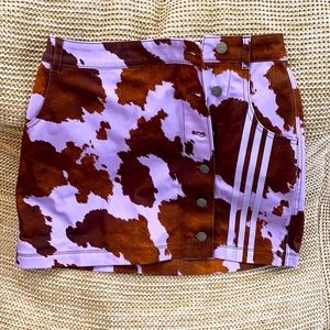 IVY PARK Adidas RODEO Denim Cowprint Skirt Sz S